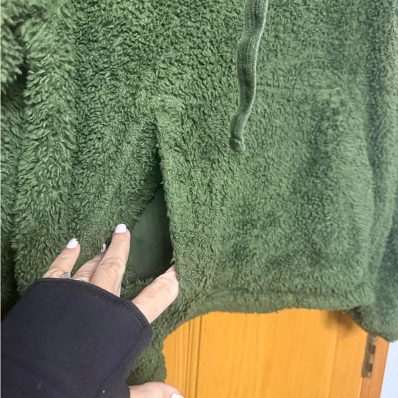 Free People Olive Green Sherpa Jacket - Picture 3 of 7